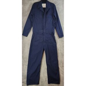 Unicor Coveralls Mens 42XL Navy Blue Zip long Sleeve Workwear Utility Jumpsuit